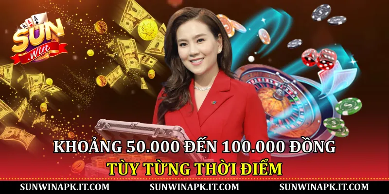 Khoảng 50.000 đến 100.000 đồng tùy từng thời điểm