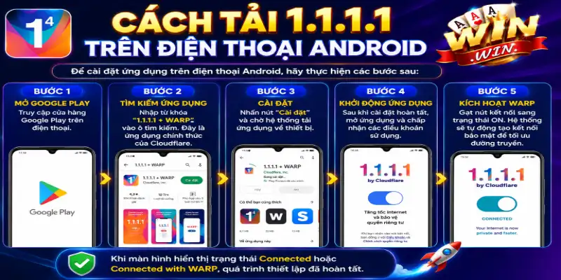 Cách tải 1.1.1.1 trên điện thoại Android