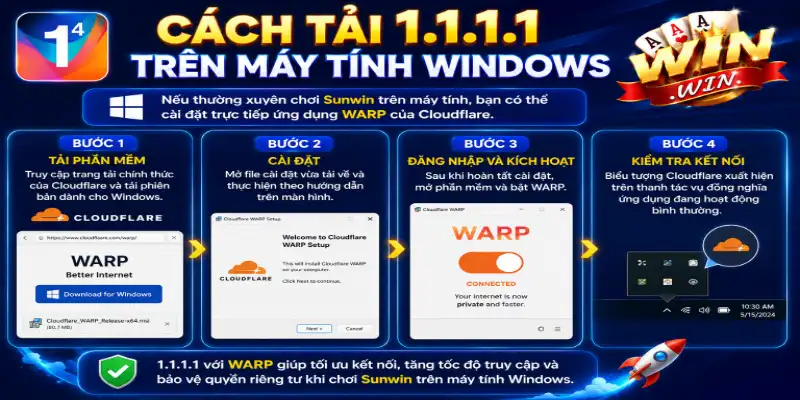 Cách tải 1.1.1.1 trên máy tính Windows